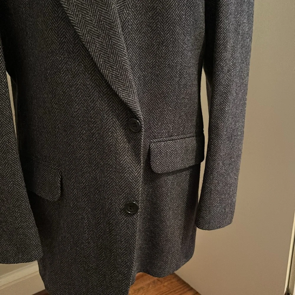 Men’s 100% wool grey/black herringbone sport coat sz 42 reg - Picture 8 of 8